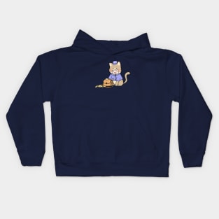 Mailman cat with love letter Kids Hoodie